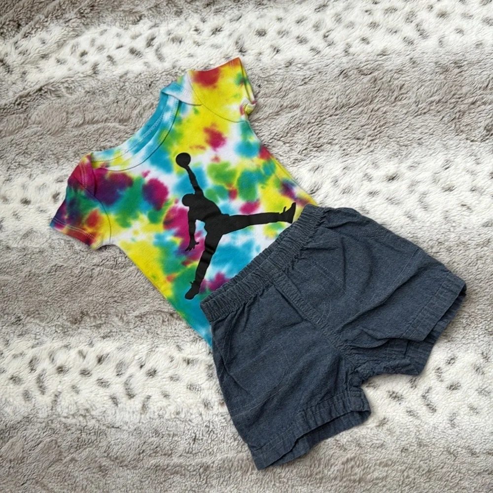 Air Jordan Nike set baby girls 6 months tie dye sporty athletic activewear